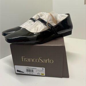 Franco Sarto Glossy Black Mary Jane Shoes